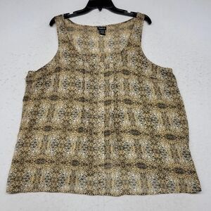 Torrid Brown/Black Animal Print Shortsleeve Split-back Lightweight Top Sz 2 (2X)